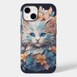 Coque Pour iPhone 14 Aquarelle Cute Florale Chat Splash