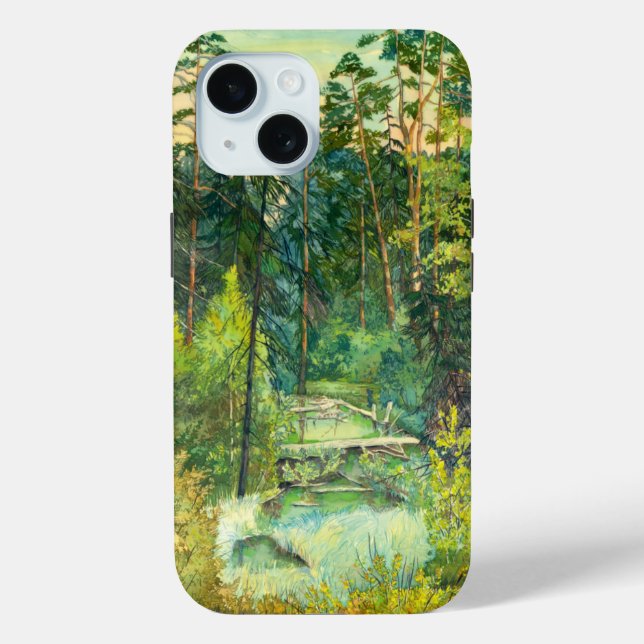 Coques Case-Mate iPhone Aquarelle de forêt (Verso)