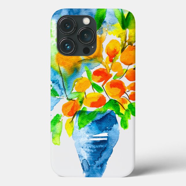 Coques Case-Mate iPhone Aquarelle de fruits d'art kumquat orange (Verso)