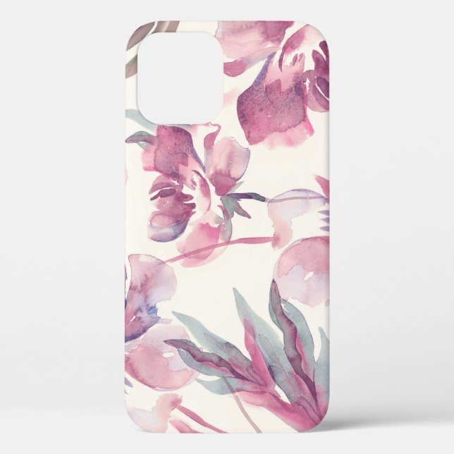 Coques Case-Mate iPhone Aquarelle de pivoines : arrière - plan floral tran (Verso)