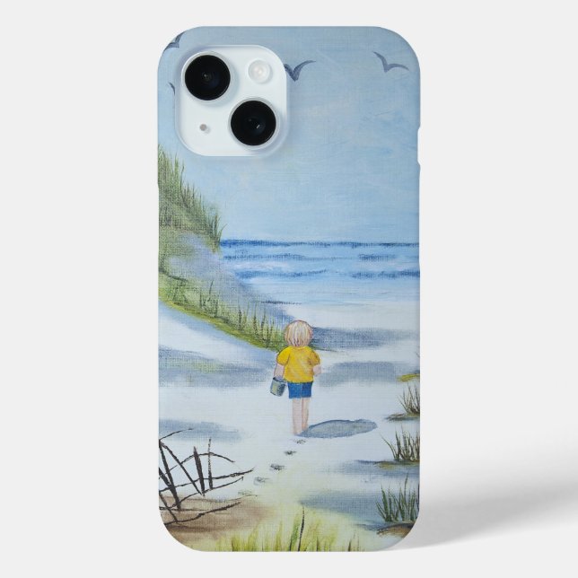 Coques Case-Mate iPhone Aquarelle de plage d'été (Verso)