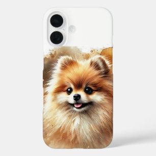 Coque Pour iPhone 16 Aquarelle de Poméranie