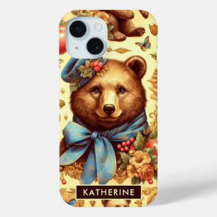 Coque Pour iPhone 15 Aquarelle d'ours Vintage
