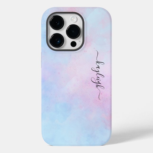Coques Case-Mate iPhone Aquarelle Dreamy Rose bleu turquoise (Verso)