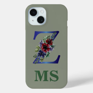 Coque Pour iPhone 15 aquarelle élégante d'un bouquet floral rouge et bl