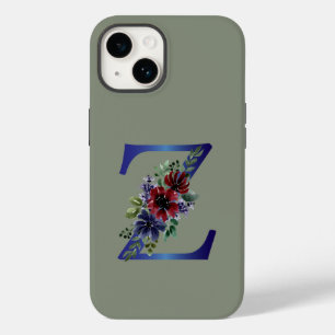 Coque Pour iPhone 14 aquarelle élégante d'un bouquet floral rouge et bl