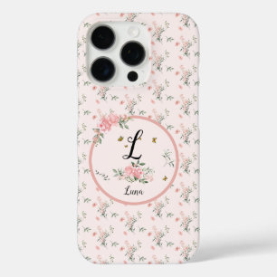 Coques iPhone 16 Pro Aquarelle Élégantes Roses Roses avec Papillons