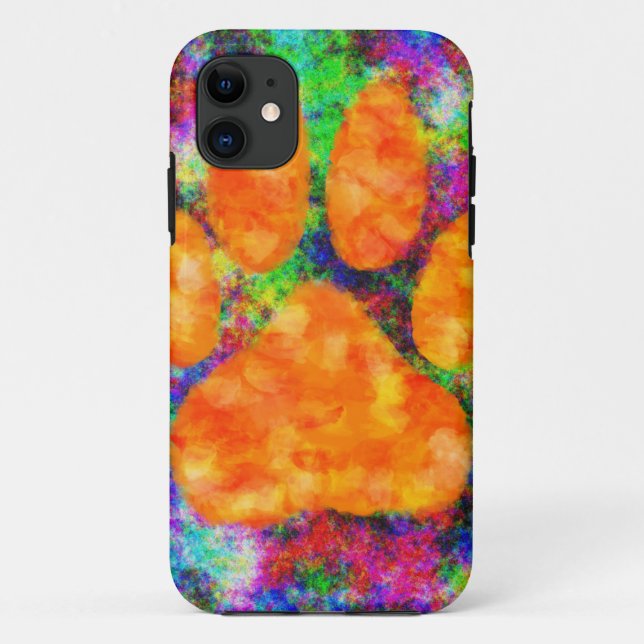 Coques Case-Mate iPhone Aquarelle Empreinte de patte de chien (Dos)