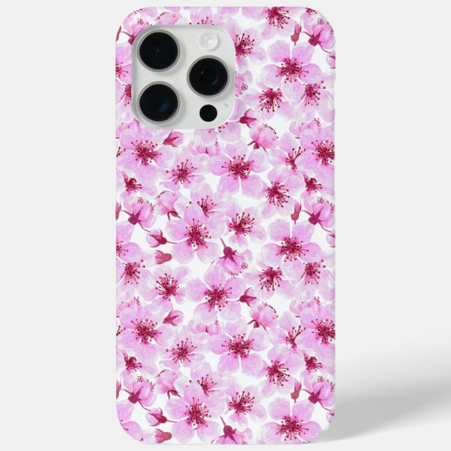 Coques Case-Mate iPhone Aquarelle en fleurs de cerisier (Verso)