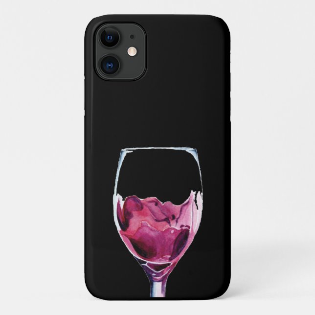 Coques Case-Mate iPhone Aquarelle en verre de vin rouge (Dos)