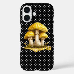 Coque Pour iPhone 16 Aquarelle En vichy Jardin aux champignons