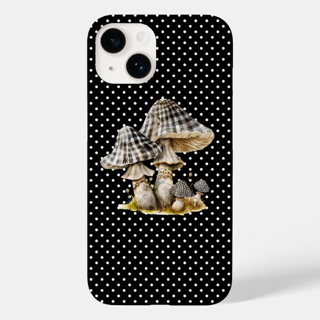 Coques Case-Mate iPhone Aquarelle En vichy Jardin aux champignons (Verso)