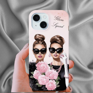 Coque Pour iPhone 15 Aquarelle Escouade de glam à la mode personnalisab