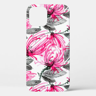 Case-Mate iPhone Case Aquarelle et encre illustration de fleur rouge ave