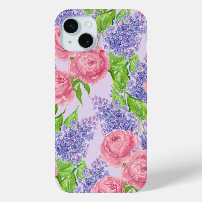 Coques Case-Mate iPhone Aquarelle et lilas (Verso)
