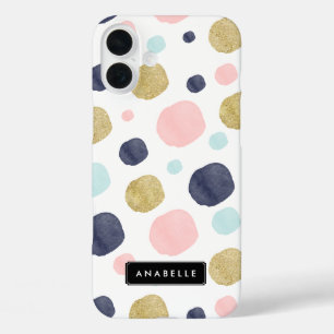 Coques iPhone 16 Plus Aquarelle et Parties scintillant Faux Motif