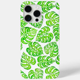 Coque iPhone 15 Pro Max Aquarelle feuille Monstera