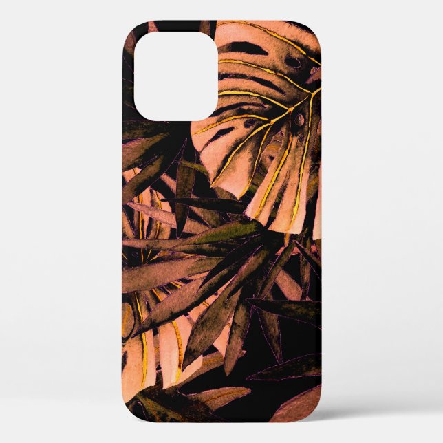 Coques Case-Mate iPhone Aquarelle feuille tropicale, maillot de bain sans  (Verso)