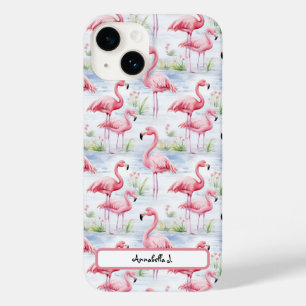 Coque Pour iPhone 14 Aquarelle Flamingo Patte