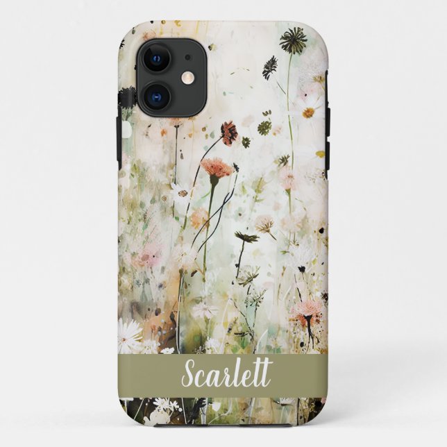 Coques Case-Mate iPhone Aquarelle fleur sauvage (Dos)
