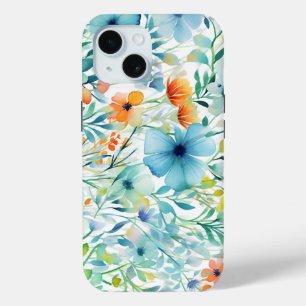Coque Pour iPhone 15 Aquarelle fleurit,