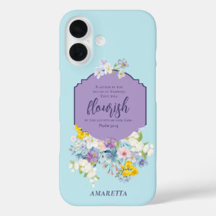 Coque Pour iPhone 16 Aquarelle Fleurs de printemps Bible Verse Personna