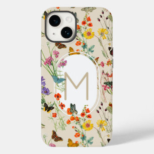 Coque Pour iPhone 14 Aquarelle Fleurs sauvages & papillons Jardin Flora