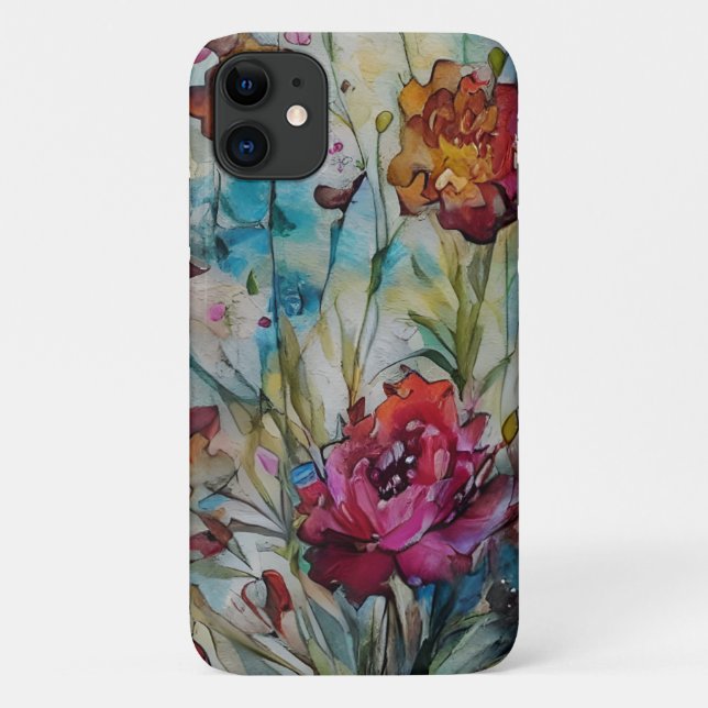 Coques Case-Mate iPhone Aquarelle Florale (Dos)