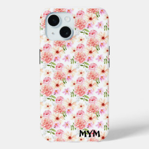 Coque Pour iPhone 15 Aquarelle Florale Botanique