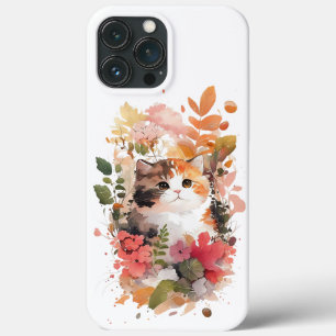 Case-Mate iPhone Case Aquarelle Florale Chaton persan Folige vert