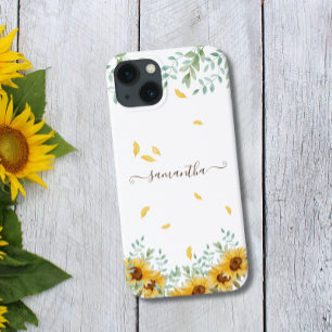 Case-Mate iPhone Case Aquarelle florale de tournesol Nom du script botan