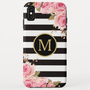 Case-Mate iPhone Case Aquarelle Florale Nuances noir et blanc Monogramme