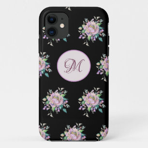 Case-Mate iPhone Case Aquarelle florale rose moderne Monogramme élégant