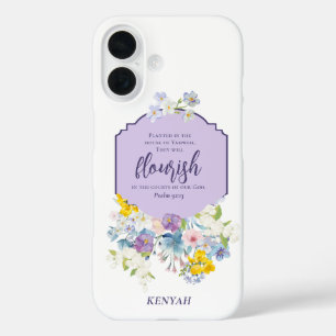 Coque Pour iPhone 16 Aquarelle Florales Écriture Verse Personnalisé