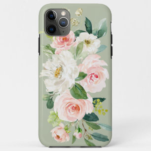 Case-Mate iPhone Case Aquarelle fraîche Pastel Floral Roses Rose vert