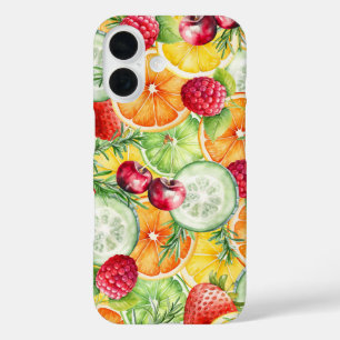 Coque Pour iPhone 16 Aquarelle Fruit d'été