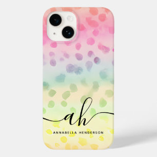 Coque Pour iPhone 14 Aquarelle glamour points Gradient Nom de la couleu