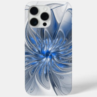 Aquarelle gris bleu Abstrait Fractal Art Flower