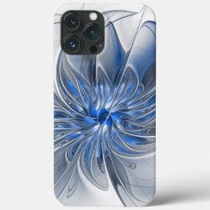 Case-Mate iPhone Case Aquarelle gris bleu Abstrait Fractal Art Flower