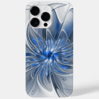 Aquarelle gris bleu Abstrait Fractal Art Flower