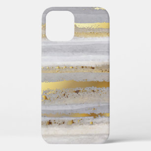 Case-Mate iPhone Case Aquarelle gris et texture or de luxe