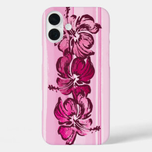 Coques iPhone 16 Plus Aquarelle Hibiscus Hawaiian Tropical Rose