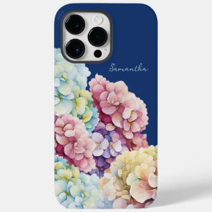 Coque Pour Pour iPhone 14 Pro Max Aquarelle Hydrangea bleu personnalisé