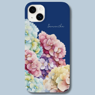 Coque Pour iPhone 14 Plus Aquarelle Hydrangea bleu personnalisé