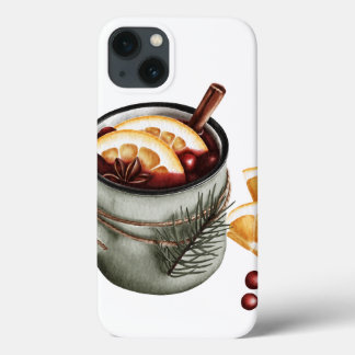 Case-Mate iPhone Case aquarelle illustration d'un vin chaud d'hiver