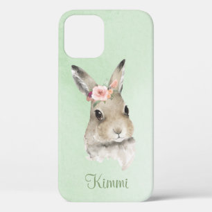 Case-Mate iPhone Case Aquarelle lapin Lapin Vert Nom Minimaliste