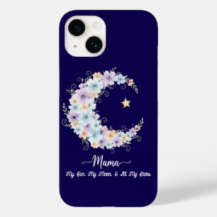Coque Pour iPhone 14 Aquarelle Lunaire Maman Florale