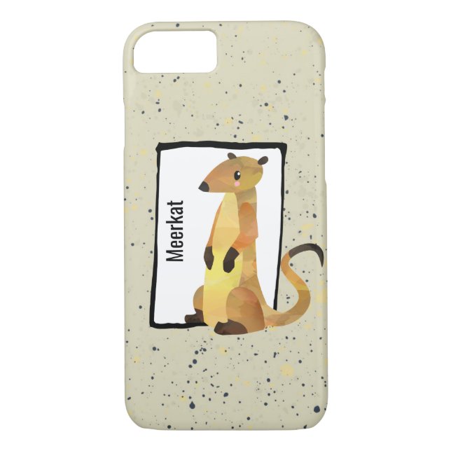 Coques Case-Mate iPhone Aquarelle Meerkat sur un Arrière - plan beige (Dos)