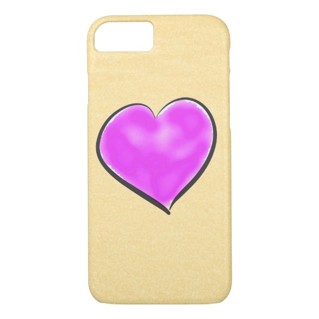 Coques Case-Mate iPhone Aquarelle mignonne Purple Coeur (Dos)