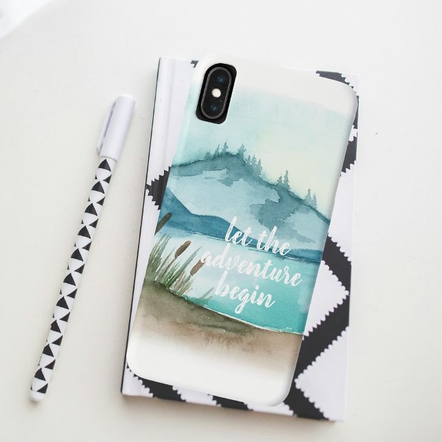 Coques Case-Mate iPhone Aquarelle moderne Nature Commençons l'aventure (Créateur téléchargé)